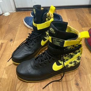 Nike SF AF 1 Black Dynamic Yellow High Shoes Sz13